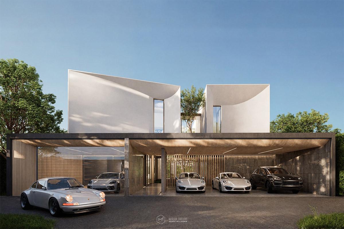 การออกแบบสถาปัตยกรรมบ้านพักอาศัยที่ผสมผสานความทันสมัยและฟังก์ชันการใช้งานโดย MASTERTEXTURE 